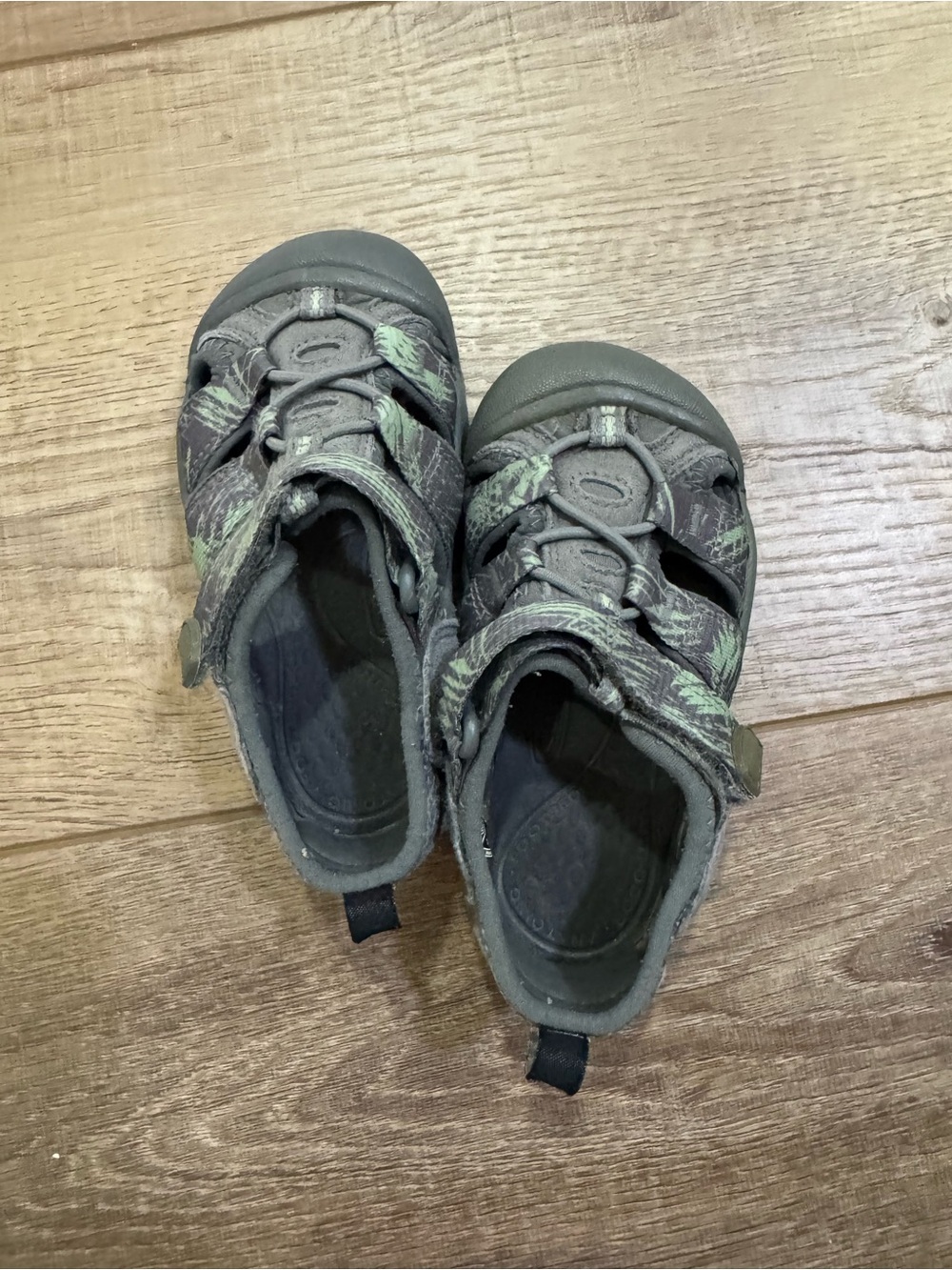 Keen Kids Gray and Light Green Closed-Toe Water Sandals